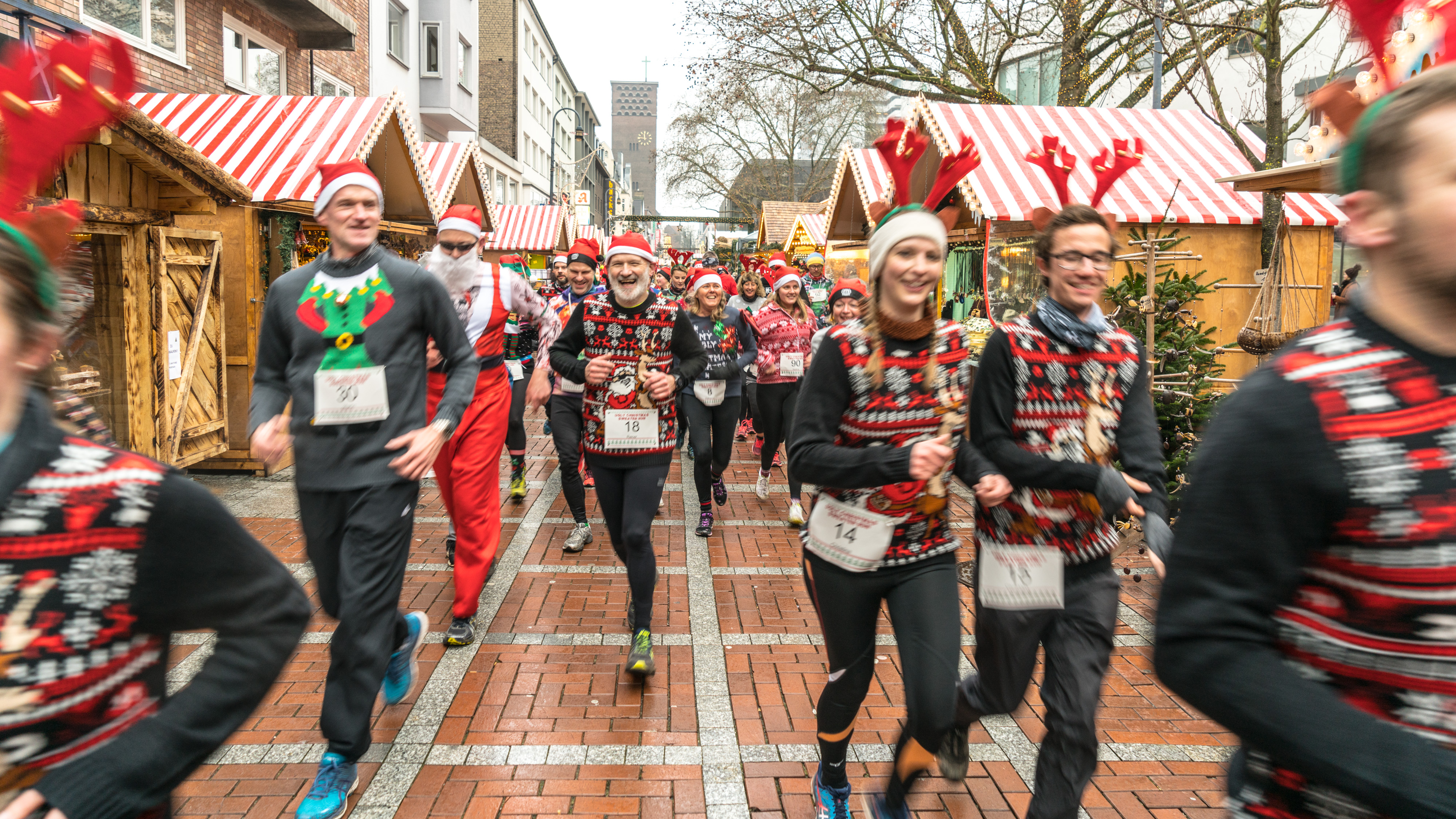 running ugly christmas sweater